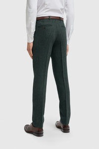 Thomas - Terno de 3 peças em tweed de lã verde-oliva