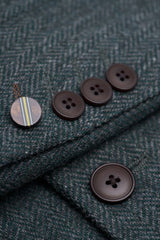 Thomas - Terno de 3 peças em tweed de lã verde-oliva