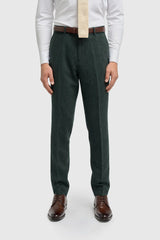 Thomas - Terno de 3 peças em tweed de lã verde-oliva