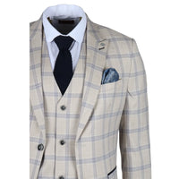 Warwick - Blazer masculino bege xadrez
