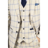 Warwick - Blazer masculino bege xadrez