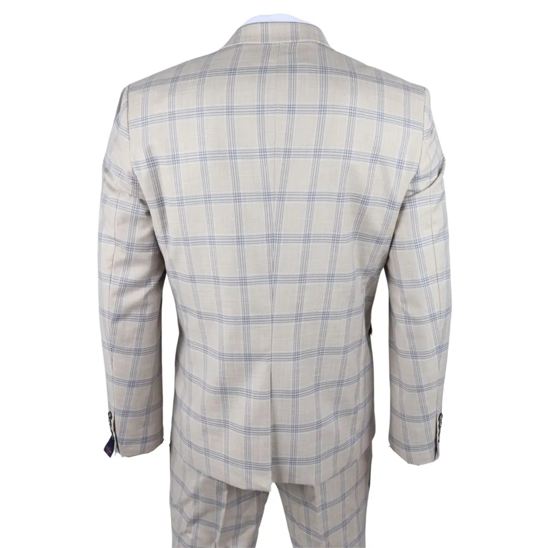 Warwick - Blazer masculino bege xadrez