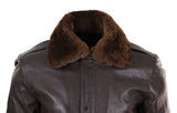 Jaqueta Bomber Masculina de Couro Marrom
