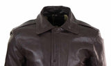 Jaqueta Bomber Masculina de Couro Marrom