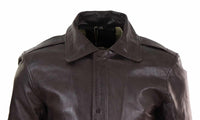 Jaqueta Bomber Masculina de Couro Marrom
