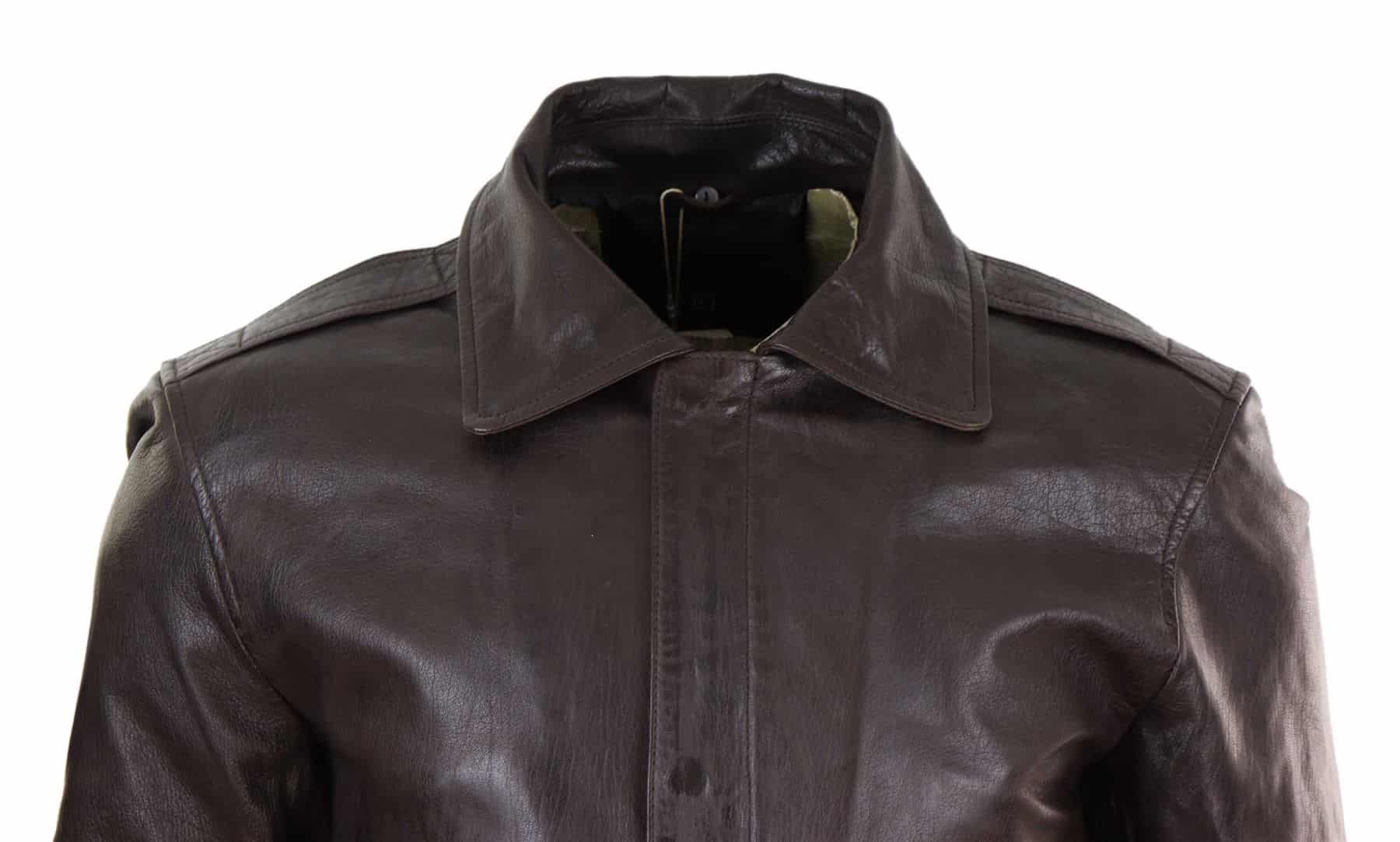 Jaqueta Bomber Masculina de Couro Marrom