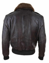 Jaqueta Bomber Masculina de Couro Marrom