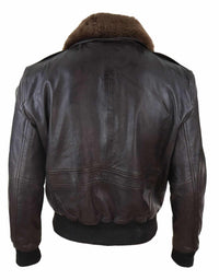 Jaqueta Bomber Masculina de Couro Marrom