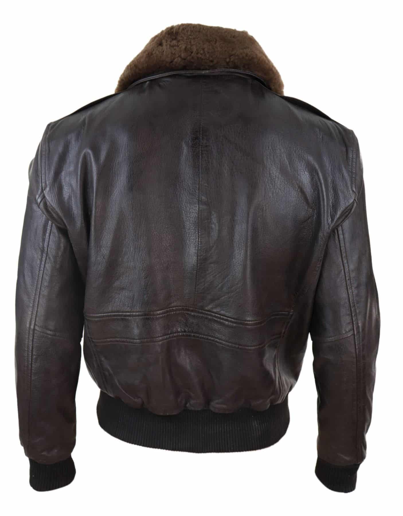 Jaqueta Bomber Masculina de Couro Marrom