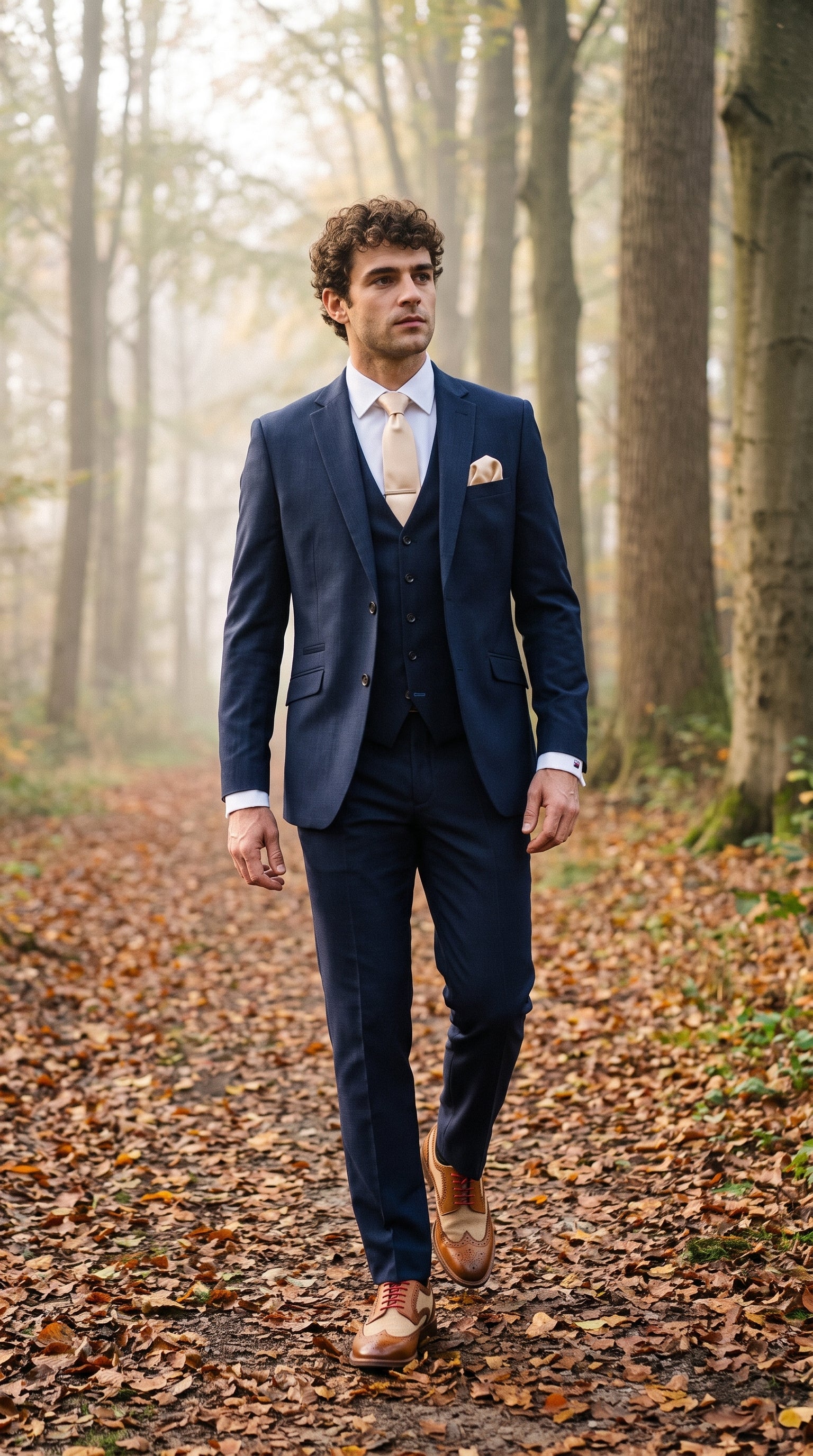 Look #496 styled with Terno masculino azul-marinho de corte sob medida