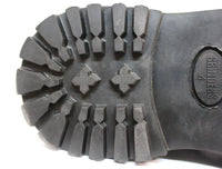 Botas militares unissex de couro legítimo, pretas, Ginders King, estilo punk rock, com biqueira de aço.