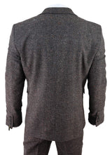 Terno masculino de tweed marrom de 3 peças
