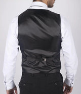 Colete masculino clássico preto, ideal para funerais, casamentos, escritório, trabalho, ocasiões casuais elegantes e corte slim.