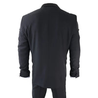 AK-22 - Terno Smoking Preto Masculino de Abotoamento Duplo para Jantar ou Casamento