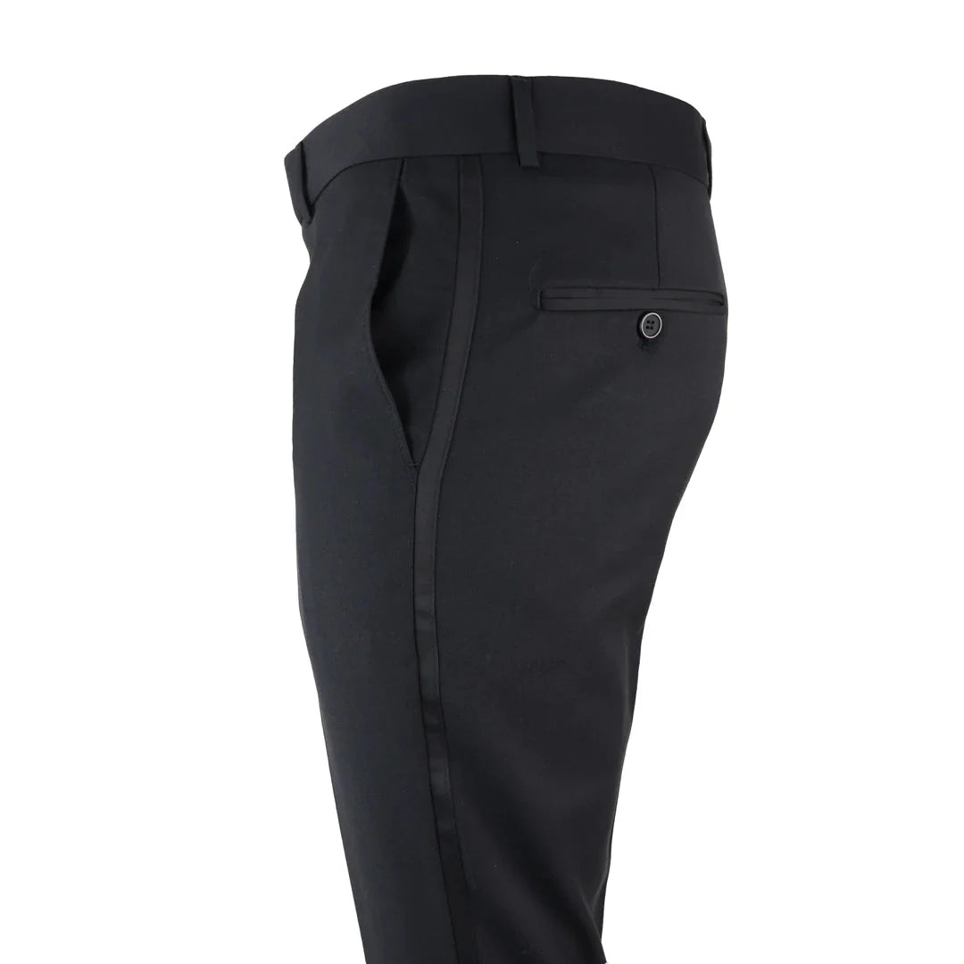 AK-22 - Terno Smoking Preto Masculino de Abotoamento Duplo para Jantar ou Casamento