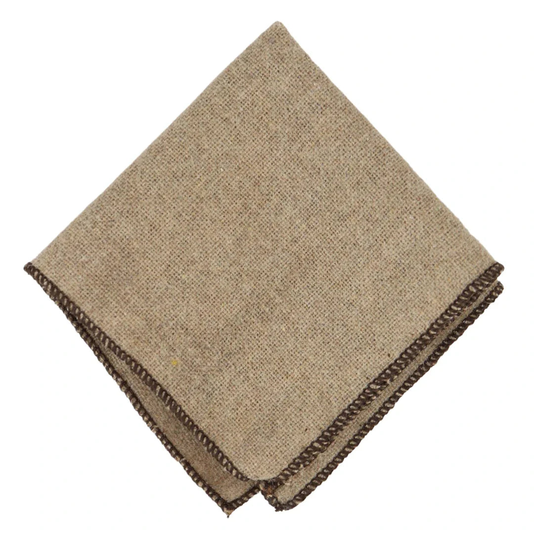 Lenço de bolso/gravata de tweed bege camelo cor carvalho, 5 cm (2")