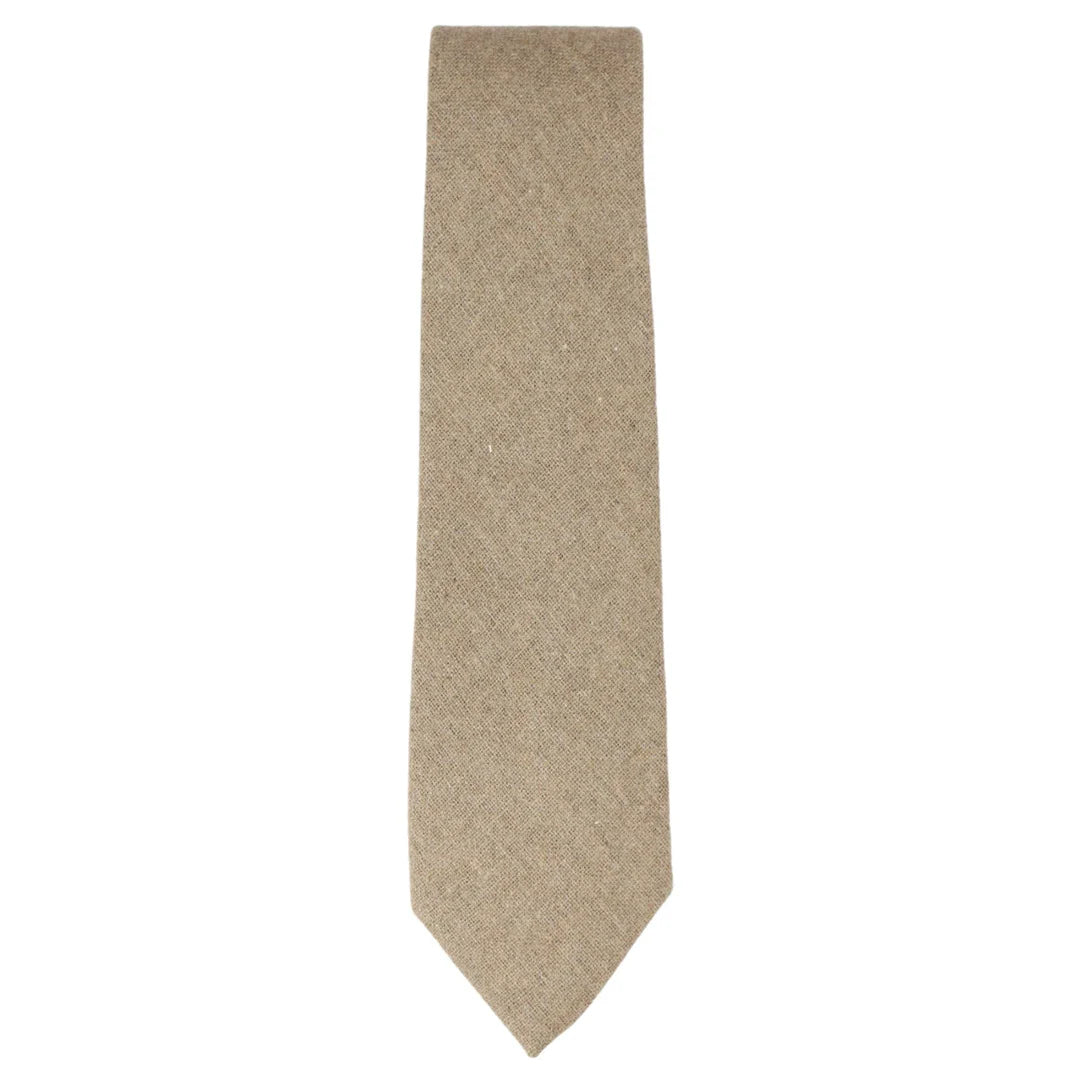 Lenço de bolso/gravata de tweed bege camelo cor carvalho, 5 cm (2")