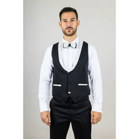 AK-29 - Terno de casamento masculino de 3 peças branco com estampa paisley