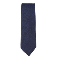 Conjunto de gravata e lenço de bolso masculino em tweed azul espinha de peixe