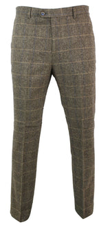 Albert - Calças de tweed marrom claro para homem