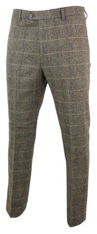 Albert - Calças de tweed marrom claro para homem