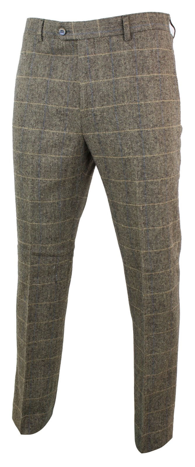 Albert - Calças de tweed marrom claro para homem