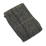 Albert - Gravata Borboleta Masculina em Tweed Cinza com Estampa Espinha de Peixe