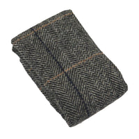Albert - Gravata Borboleta Masculina em Tweed Cinza com Estampa Espinha de Peixe