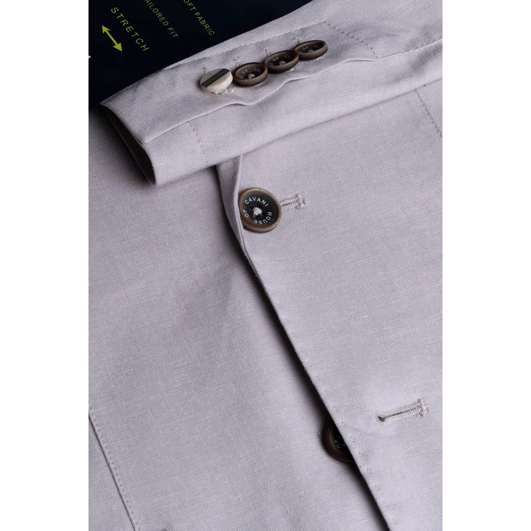 Alvari - Blazer masculino de linho cinza para o verão