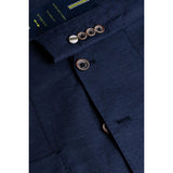 Alvari - Blazer de verão masculino em linho marinho