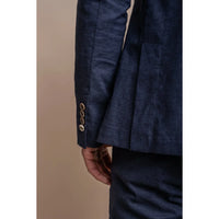 Alvari - Blazer de verão masculino em linho marinho