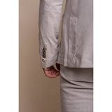 Alvari - Terno Clássico de Verão Masculino em Linho Cinza de 2 Peças