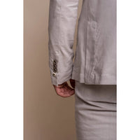 Alvari - Terno Clássico de Verão Masculino em Linho Cinza de 2 Peças