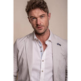 Alvari - Terno Clássico de Verão Masculino em Linho Cinza de 2 Peças