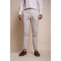 Alvari - Calça de linho cinza para homem, ideal para o verão.