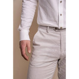 Alvari - Calça de linho cinza para homem, ideal para o verão.