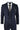 Terno masculino azul-marinho xadrez de 3 peças em lã tweed, estilo clássico vintage dos anos 1920, corte sob medida para casamento.