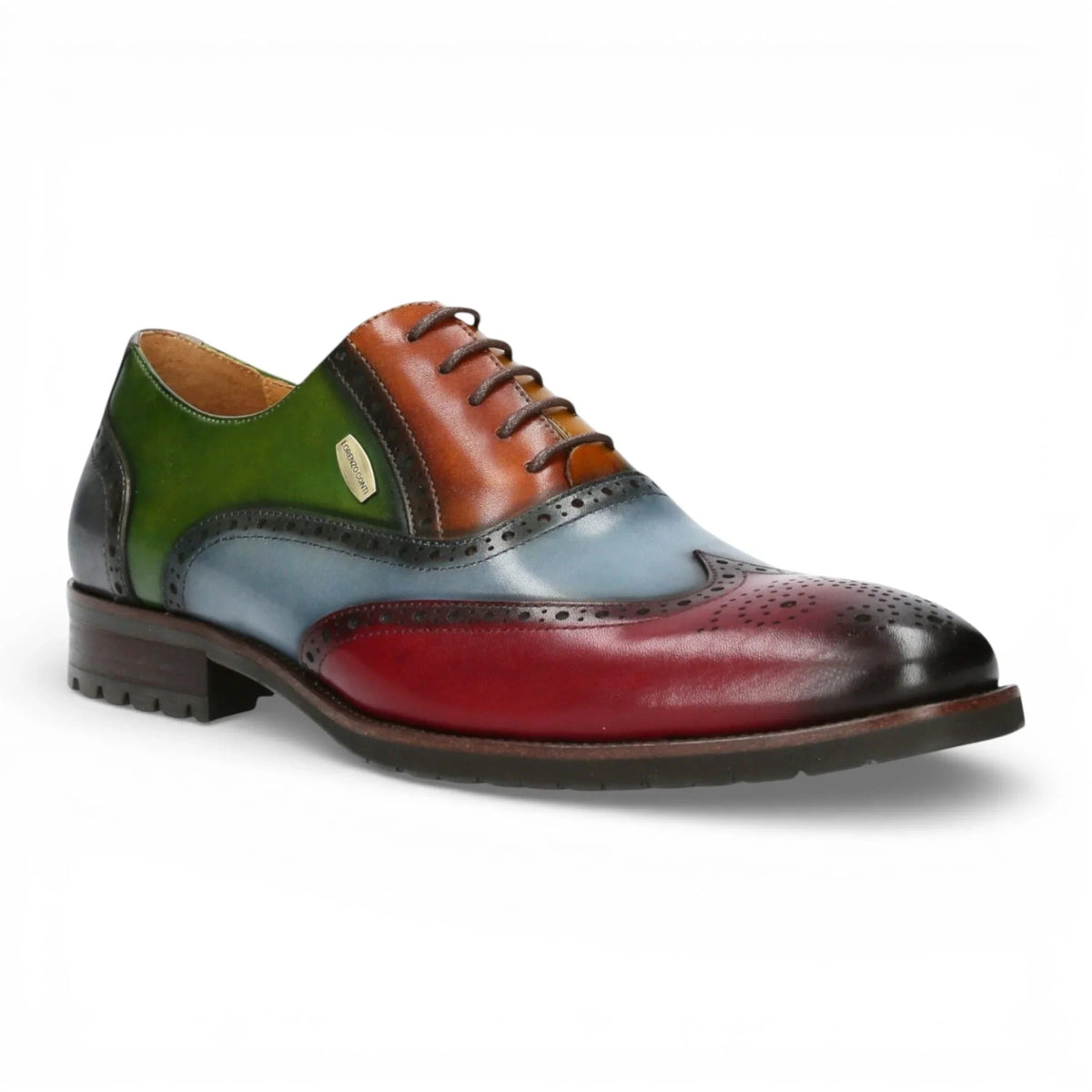 Antonin 01 - Sapatos Oxford Masculinos em Couro Preto e Bordô