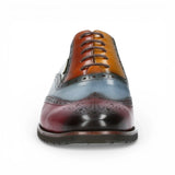 Antonin 01 - Sapatos Oxford Masculinos em Couro Preto e Bordô