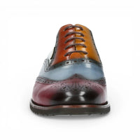 Antonin 01 - Sapatos Oxford Masculinos em Couro Preto e Bordô