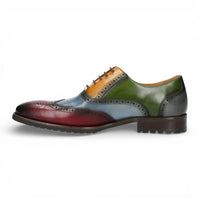 Antonin 01 - Sapatos Oxford Masculinos em Couro Preto e Bordô