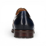Antonin 01 - Sapatos Oxford Masculinos em Couro Azul e Marrom