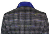 Cavani Archie - Blazer masculino vintage xadrez em tweed - Preto