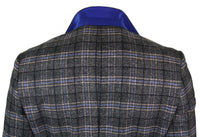 Cavani Archie - Blazer masculino vintage xadrez em tweed - Preto
