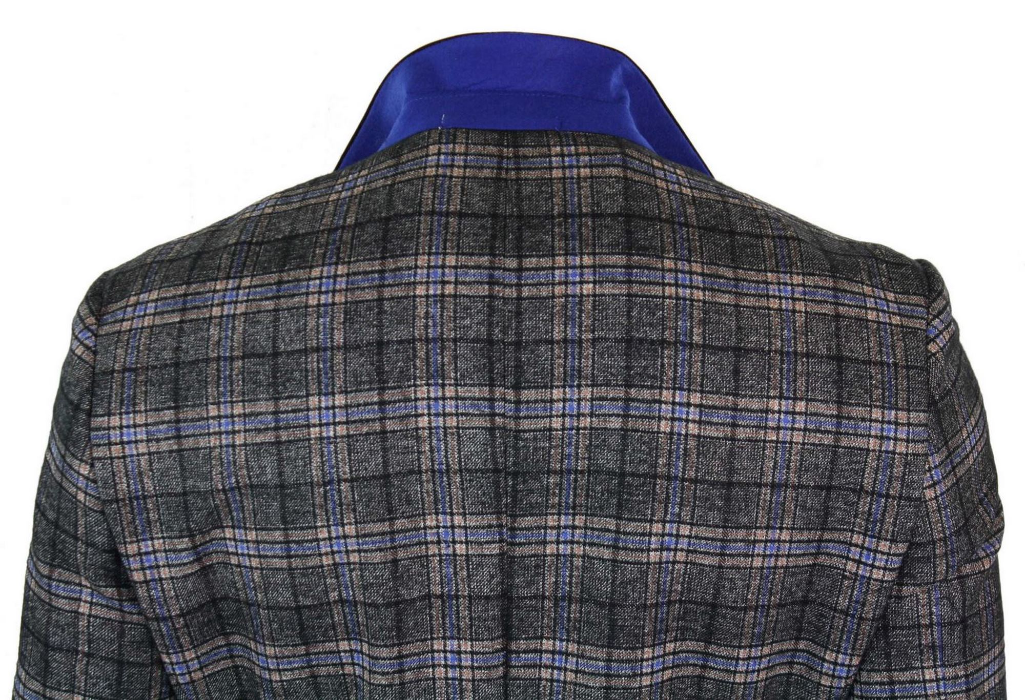 Cavani Archie - Blazer masculino vintage xadrez em tweed - Preto