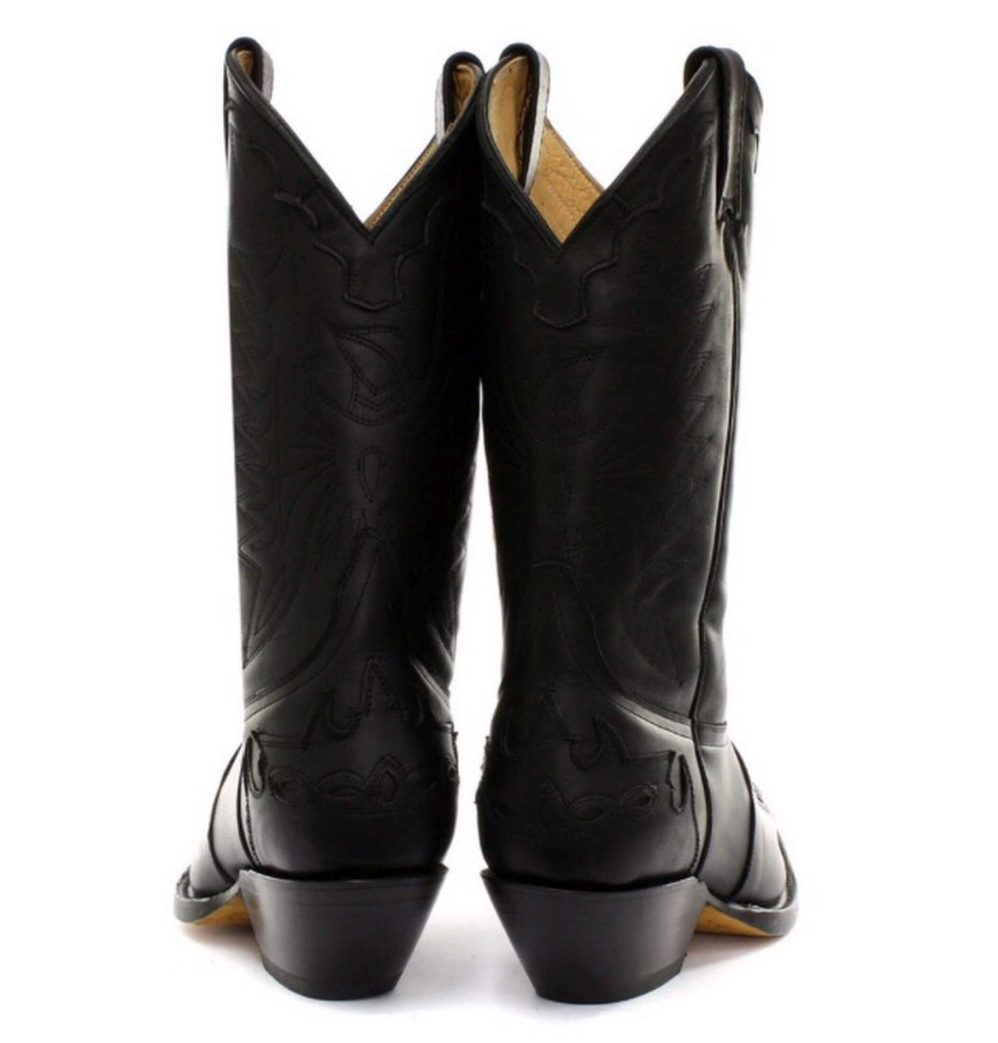 Botas de cowboy masculinas de bico fino, pretas e marrons, estilo Grinders Arizona, em couro legítimo, estilo western cubano.