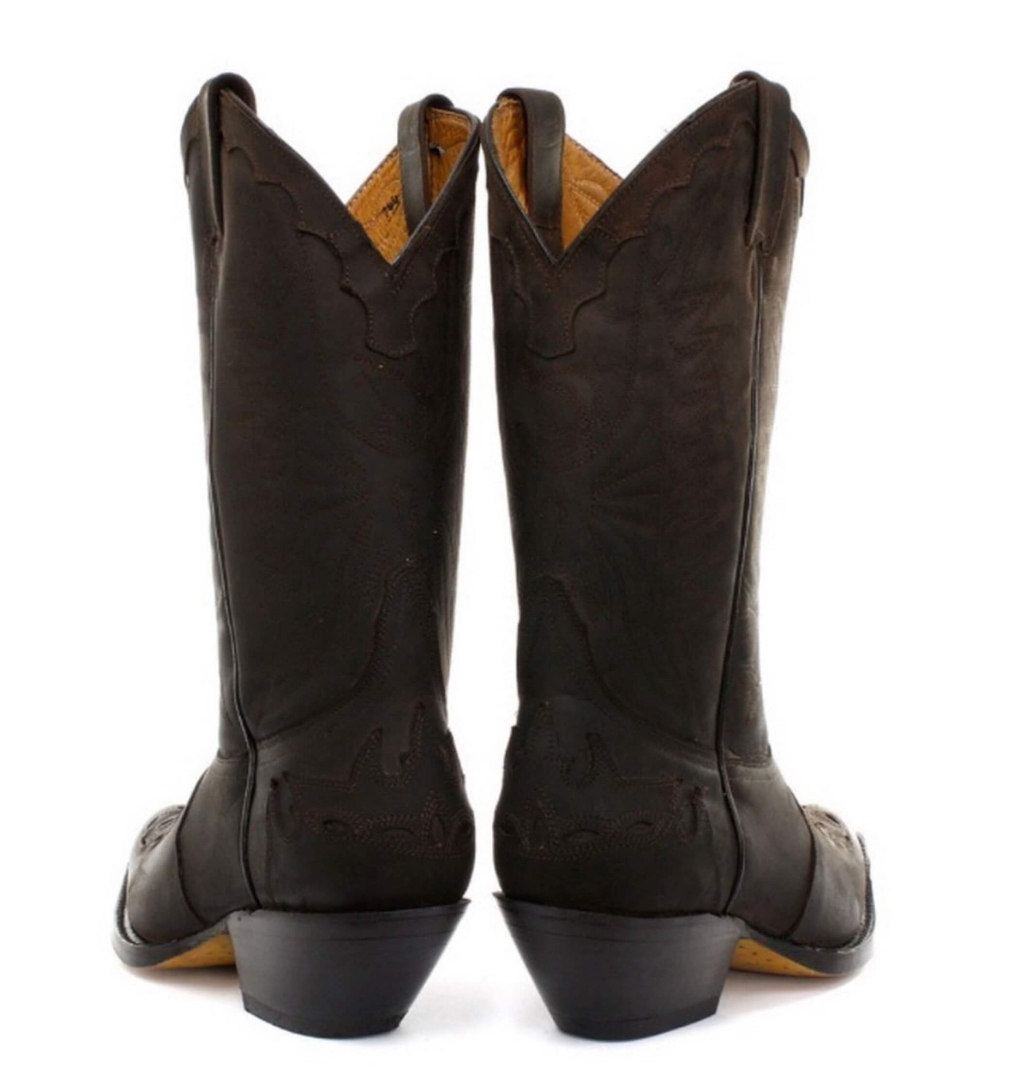 Botas de cowboy masculinas de bico fino, pretas e marrons, estilo Grinders Arizona, em couro legítimo, estilo western cubano.