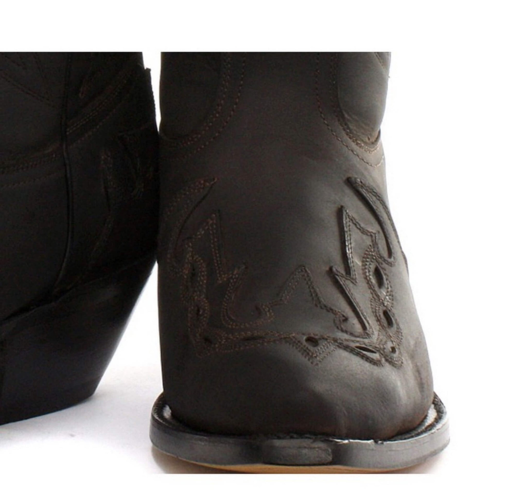 Botas de cowboy masculinas de bico fino, pretas e marrons, estilo Grinders Arizona, em couro legítimo, estilo western cubano.