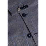 Arriga - Blazer masculino xadrez cinza e azul