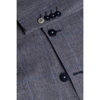Arriga - Blazer masculino xadrez cinza e azul